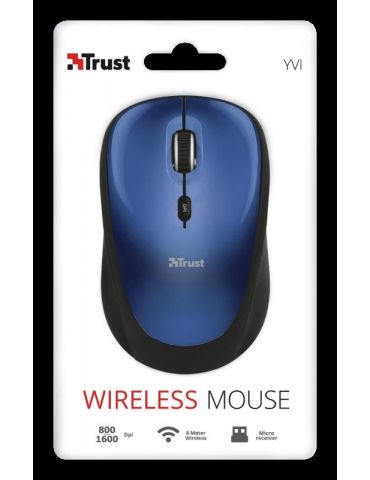 Mouse trust yvi pc sau nb wireless 2.4ghz optic 1600 dpi butoane/scroll 4/1 buton selectare viteza albastru tr-19663 (include tv