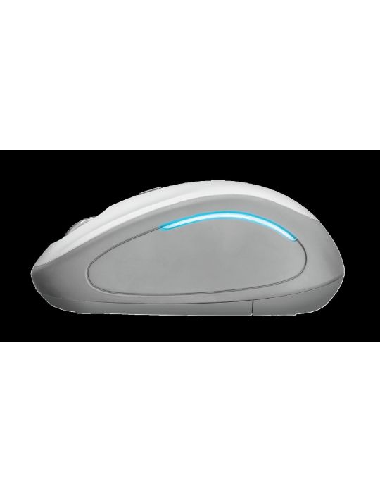 Mouse trust yvi fx pc sau nb wireless 2.4ghz optic 1600 dpi butoane/scroll 4/1 iluminare buton selectare viteza alb tr-22335 (in