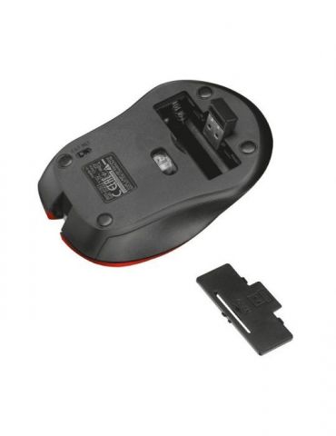 Mouse trust mydo silent click pc sau nb wireless 2.4ghz optic 1800 dpi butoane/scroll 4/1 buton selectare viteza rosu tr-21871 (