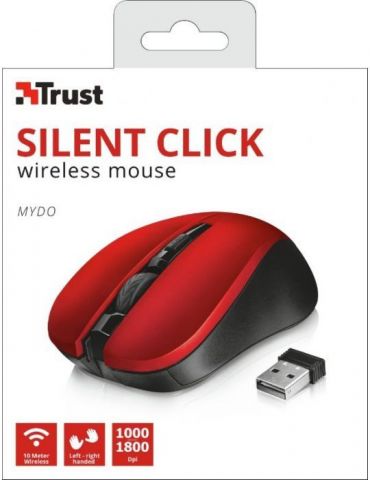 Mouse trust mydo silent click pc sau nb wireless 2.4ghz optic 1800 dpi butoane/scroll 4/1 buton selectare viteza rosu tr-21871 (