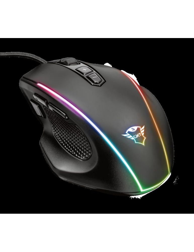 Mouse trust gxt 165 celox gaming cu fir usb optic 10000 dpi butoane/scroll 8/1 iluminare butoane programabile greutate ajustabil