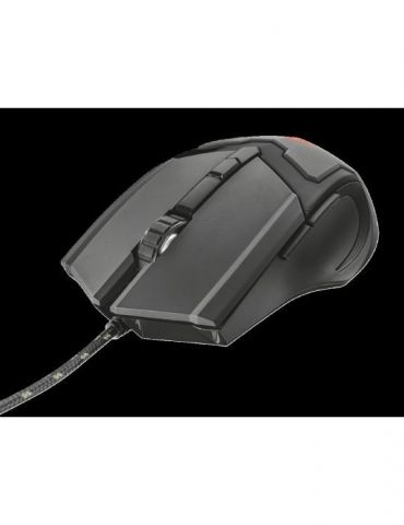 Mouse trust gxt 101 gav gaming cu fir usb optic 4800 dpi butoane/scroll 6/1 iluminare buton selectare viteza negru tr-21044 (inc