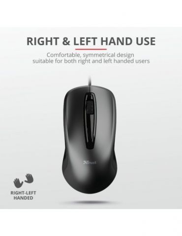 Mouse trust carve pc sau nb cu fir usb optic 1200 dpi butoane/scroll 3/1  negru tr-23733 (include tv 0.18lei) Trust - 1