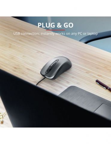 Mouse trust carve pc sau nb cu fir usb optic 1200 dpi butoane/scroll 3/1  negru tr-23733 (include tv 0.18lei) Trust - 1
