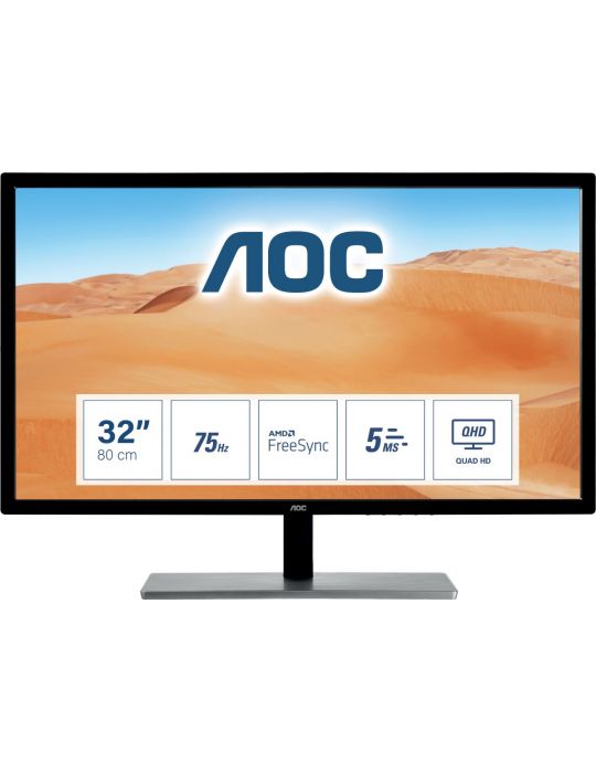 AOC 79 Series Q3279VWFD8 monitoare LCD 80 cm (31.5") 2560 x 1440 Pixel Quad HD LED Negru, Argint Aoc - 1