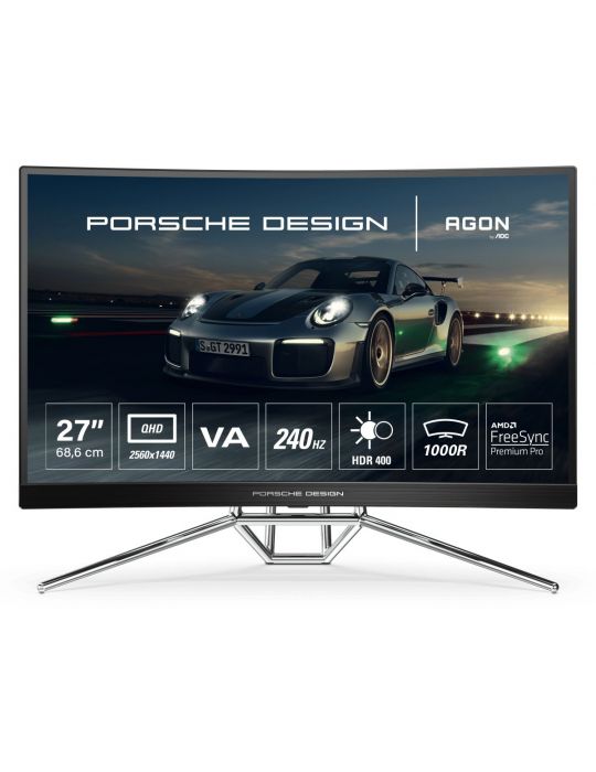 AOC Porsche PD27 LED display 68,6 cm (27") 2560 x 1440 Pixel 2K Ultra HD Negru Aoc - 1