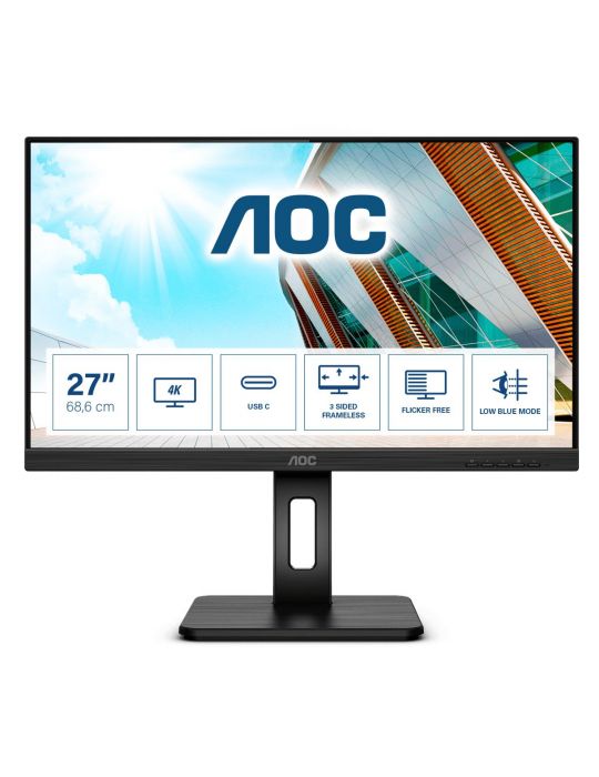 AOC U27P2CA monitoare LCD 68,6 cm (27") 3840 x 2160 Pixel 4K Ultra HD LED Negru Aoc - 1