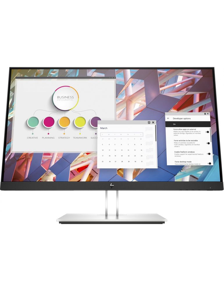 Monitor HP E24 G4, 23.8inch, Full HD, 60Hz, 5ms, negru/argintiu