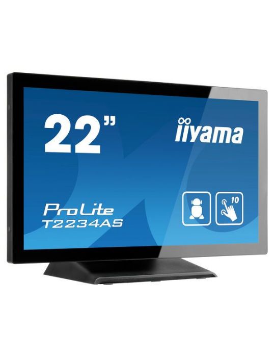 iiyama ProLite T2234AS-B1 monitoare cu ecran tactil 54,6 cm (21.5") 1920 x 1080 Pixel Multi-touch Multi-gestual Negru Iiyama - 1