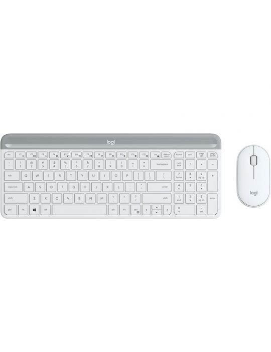 Logitech Slim Wireless Keyboard and Mouse Combo MK470 tastaturi USB QWERTY Englez Alb Logitech - 1