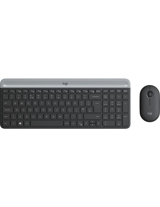 Logitech Slim Wireless Keyboard and Mouse Combo MK470 tastaturi USB QWERTY Englez Grafit Logitech - 1