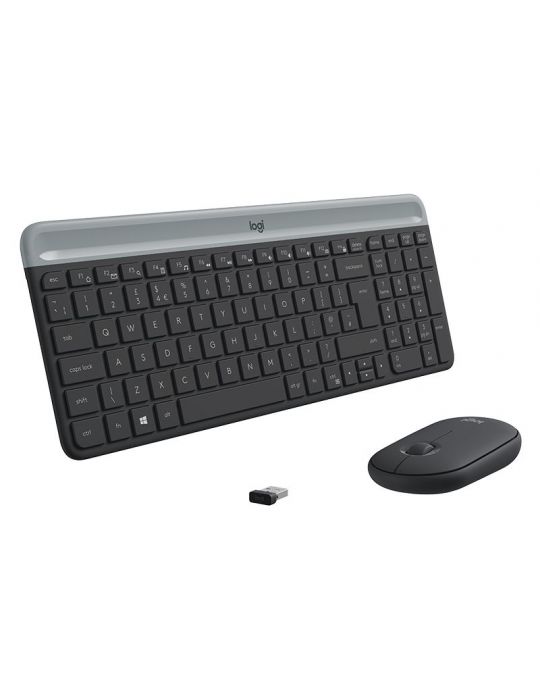 Logitech Slim Wireless Keyboard and Mouse Combo MK470 tastaturi USB QWERTY Englez Grafit Logitech - 5