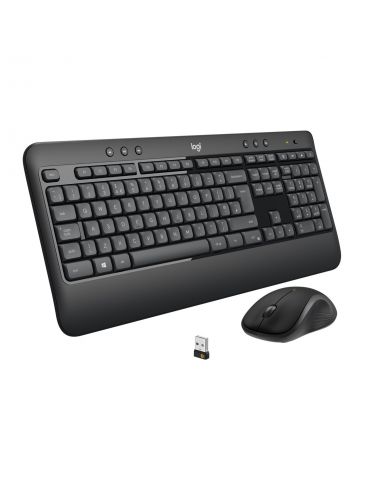 Logitech MK540 ADVANCED Wireless Keyboard and Mouse Combo tastaturi USB QWERTY Englez Negru, Alb Logitech - 1 - Tik.ro