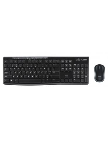 Kit tastatura si mouse Logitech MK270, Wireless, Negru