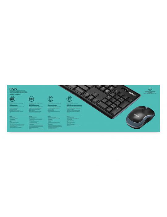 Logitech Wireless Combo MK270 tastaturi USB QWERTY Englez Negru Logitech - 8