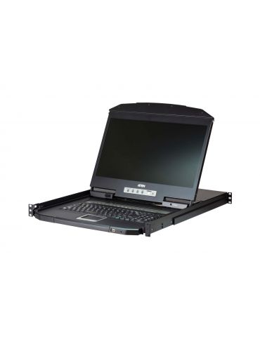 ATEN CL3108NX-ATA-AG switch-uri pentru tastatură, mouse și monitor (KVM) Raft pentru montat echipamente Negru Aten - 1 - Tik.ro