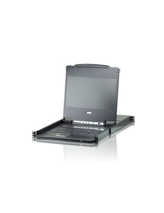 Aten CL6708MW switch-uri pentru tastatură, mouse și monitor (KVM) Raft pentru montat echipamente Negru Aten - 1