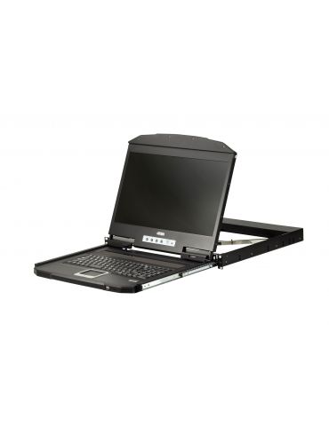 ATEN CL3100NX console pentru montare în rack 47 cm (18.5") 1366 x 768 Pixel Metal, Din material plastic Negru 1U Aten - 1 - Tik.ro