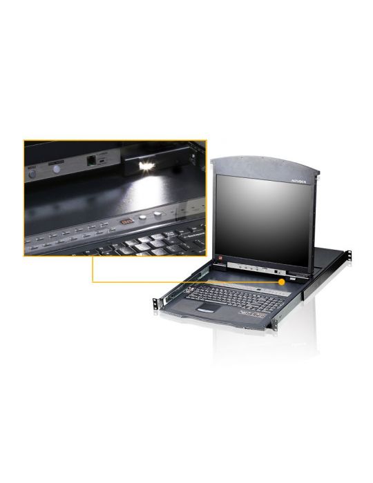 Aten KL1516AN-AXA-AG switch-uri pentru tastatură, mouse și monitor (KVM) Raft pentru montat echipamente Negru Aten - 4