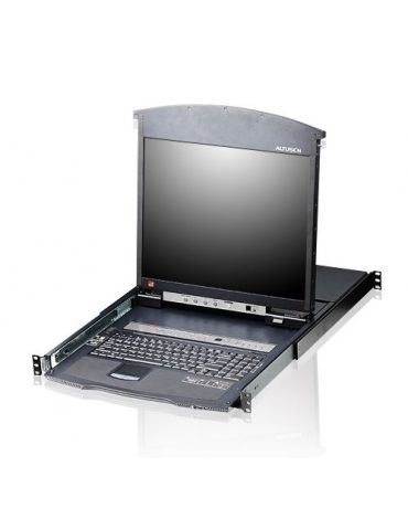 Aten KL1508AN-AXA-AG switch-uri pentru tastatură, mouse și monitor (KVM) Raft pentru montat echipamente Negru Aten - 1 - Tik.ro