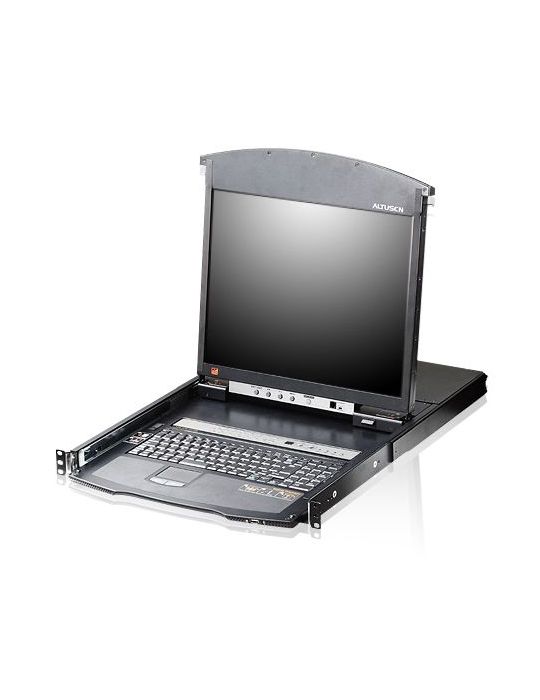 Aten KL1508AIN-AXA-AG switch-uri pentru tastatură, mouse și monitor (KVM) Raft pentru montat echipamente Negru Aten - 1