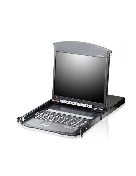 Aten KL1508AIM-AXA-AG switch-uri pentru tastatură, mouse și monitor (KVM) Raft pentru montat echipamente Negru Aten - 1