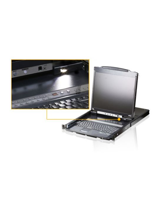 ATEN CL5800N-ATA-AG switch-uri pentru tastatură, mouse și monitor (KVM) Raft pentru montat echipamente Negru Aten - 3