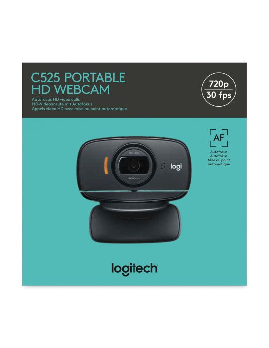 Logitech C525 Portable HD Webcam camere web 8 MP 1280 x 720 Pixel USB 2.0 Negru Logitech - 10