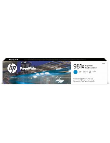 HP Cartuş original de capacitate extinsă 981X PageWide Cyan Hp - 1 - Tik.ro