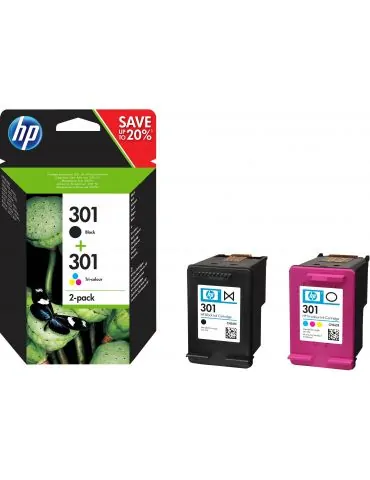 Cartus cerneala HP No 301 DoublePack Black/Tricolor N9J72AE Hp - 1 - Tik.ro