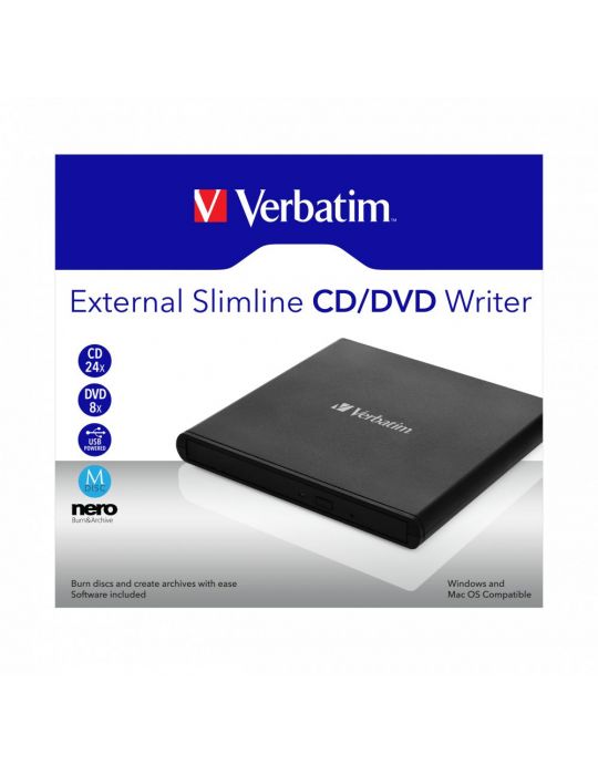 Verbatim External Slimline CD/DVD Writer unități optice DVD±RW Negru Verbatim - 4