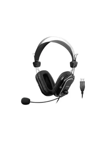 Casti a4tech cu fir standard utilizare multimedia microfon pe brat conectare prin usb 2.0 negru / argintiu hu-50 (include tv 0.8 - Tik.ro