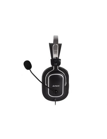 Casti a4tech cu fir standard utilizare multimedia microfon pe brat conectare prin usb 2.0 negru / argintiu hu-50 (include tv 0.8