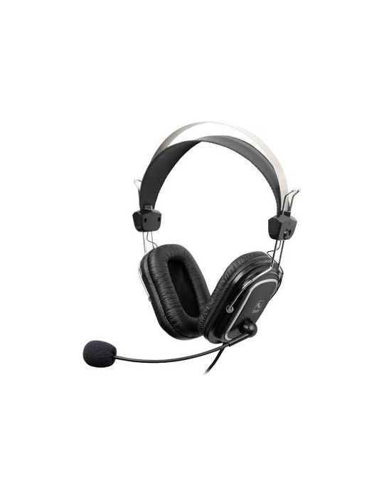 Casti a4tech comfortfit cu fir standard utilizare multimedia microfon pe brat conectare prin jack 3.5 mm negru hs-50 (include tv