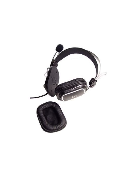 Casti a4tech comfortfit cu fir standard utilizare multimedia microfon pe brat conectare prin jack 3.5 mm negru hs-50 (include tv