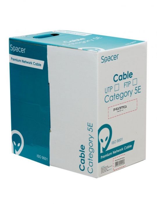 Rola cablu ftp spacer cat5e 305m cupru-aluminiu awg24 0.51mm 0.21mm2  sp-rcat5ftpcca Spacer - 1