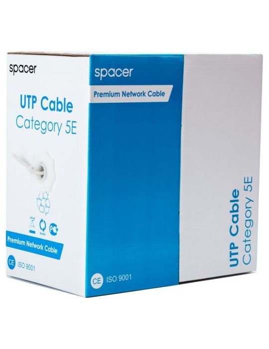 Rola cablu  utp spacer cat5e 305m cupru 100% solid awg24 0.51mm 0.21mm2 rcat5ecu Spacer - 1