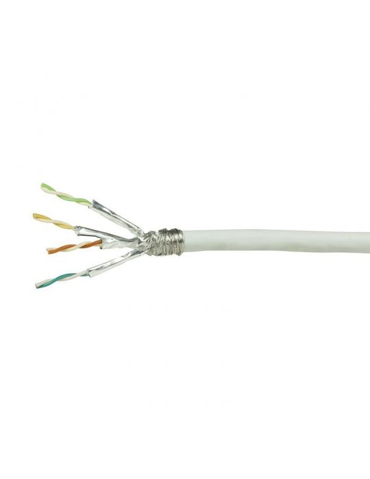 Rola cablu s/ftp logilink cat6  cupru-aluminiu100 m alb awg23 dublu ecranat cpv0039 Logilink - 1