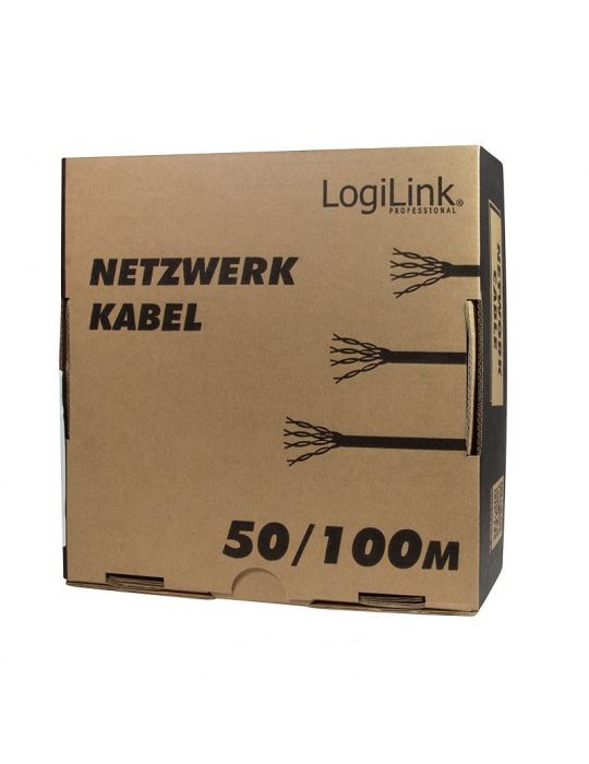 Rola cablu s/ftp logilink cat6  cupru-aluminiu100 m alb awg23 dublu ecranat cpv0039 Logilink - 1