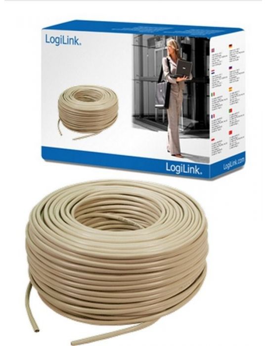 Rola cablu ftp logilink cat5e 305m cupru-aluminiu litat awg26 ecranat cpv0016 Logilink - 1