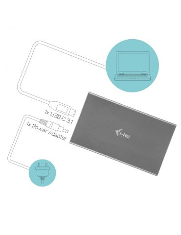 i-tec C31MYSAFE35 carcasă disc memorie Carcasă HDD Aluminiu, Turcoaz 3.5" I-tec - 3