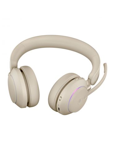 Jabra Evolve2 65, MS Stereo Căști Fără fir Bandă de fixare pe cap Birou/Call center USB tip-C Bluetooth Bej Jabra - 4