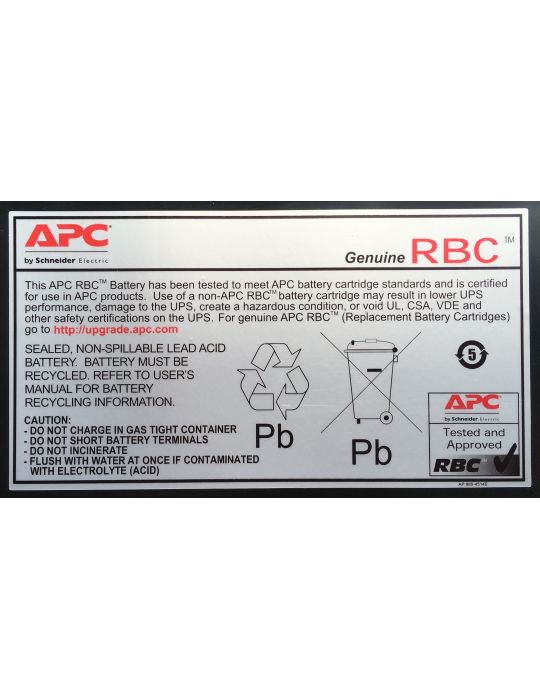 APC APCRBC118 baterii UPS Acid sulfuric şi plăci de plumb (VRLA) Apc - 2