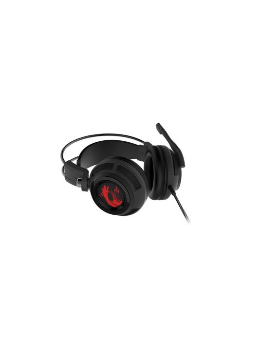 MSI DS502 GAMING HEADSET cască audio & cască cu microfon Căști Prin cablu Bandă de fixare pe cap Negru, Roşu Msi - 3