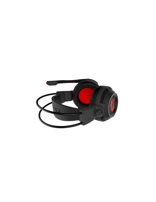 MSI DS502 GAMING HEADSET cască audio & cască cu microfon Căști Prin cablu Bandă de fixare pe cap Negru, Roşu Msi - 4