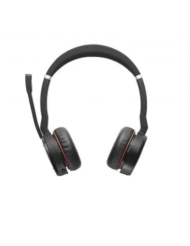 Jabra Evolve 75 MS Stereo Căști Prin cablu & Wireless Bandă de fixare pe cap Birou/Call center Micro-USB Bluetooth Negru, Roşu J