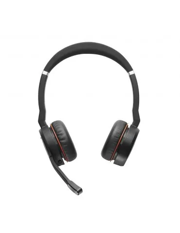 Jabra Evolve 75 MS Stereo Căști Prin cablu & Wireless Bandă de fixare pe cap Birou/Call center Micro-USB Bluetooth Negru, Roşu J
