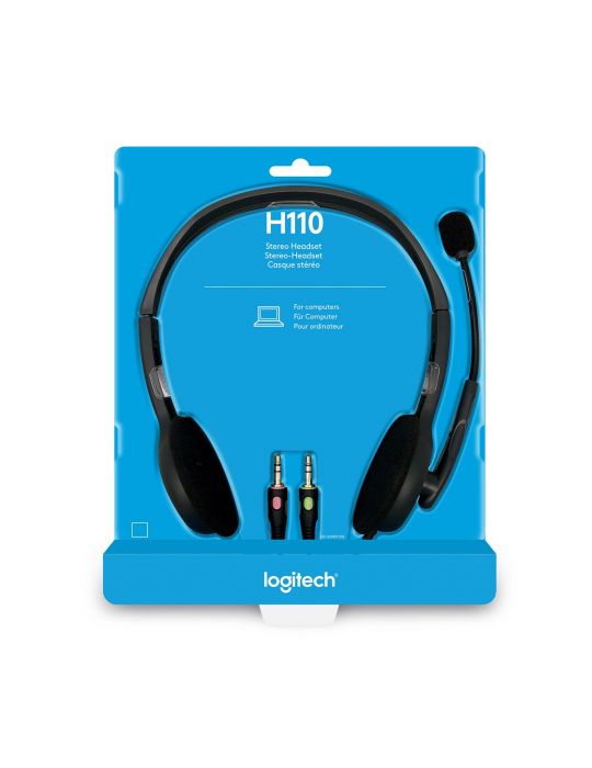 Logitech Stereo Headset H110 Căști Prin cablu Bandă de fixare pe cap Birou/Call center Negru, Argint Logitech - 7
