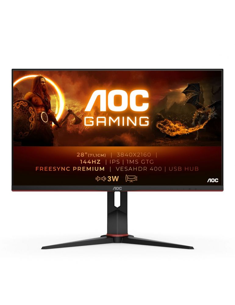 AOC G2 U28G2XU/BK monitoare LCD 71,1 cm (28") 3840 x 2160 Pixel 4K Ultra HD LED Negru, Roşu