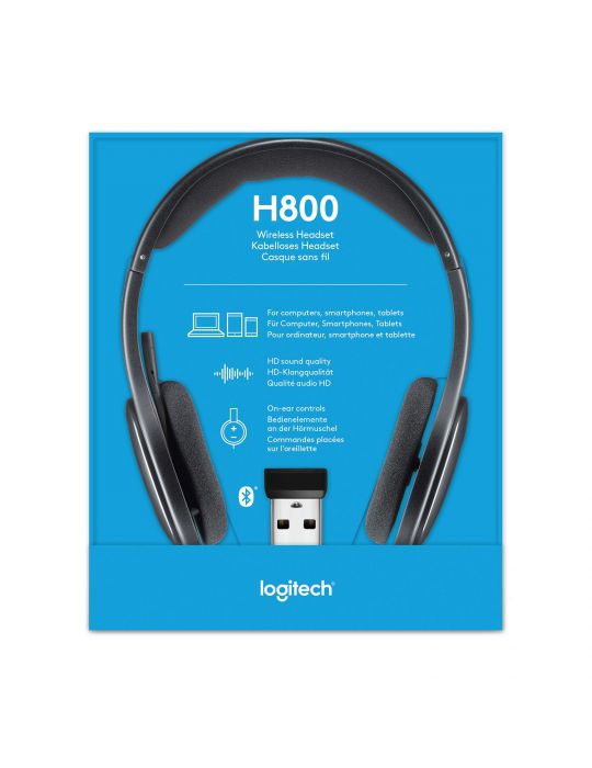 Logitech H800 Bluetooth Wireless Headset Căști Fără fir Bandă de fixare pe cap Birou/Call center Negru Logitech - 9